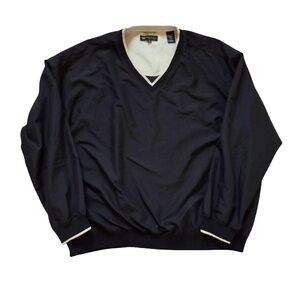 Wedge Golf - Black/Butter Yellow Reversible V-Neck Men's Windbreaker Size XL